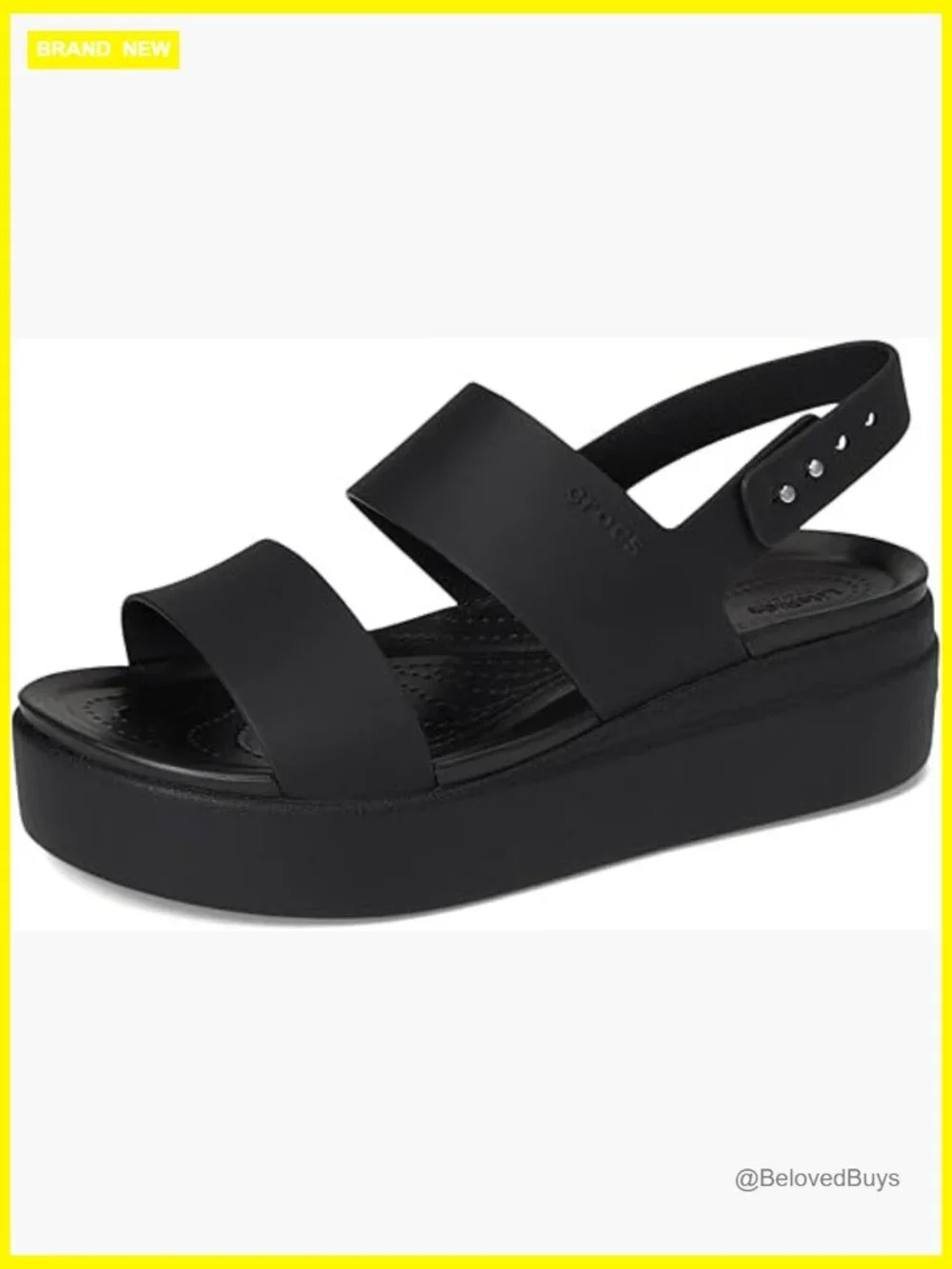 Women's Platform Wedge Sandals with Adjustable Buckle - Relaxed Fit